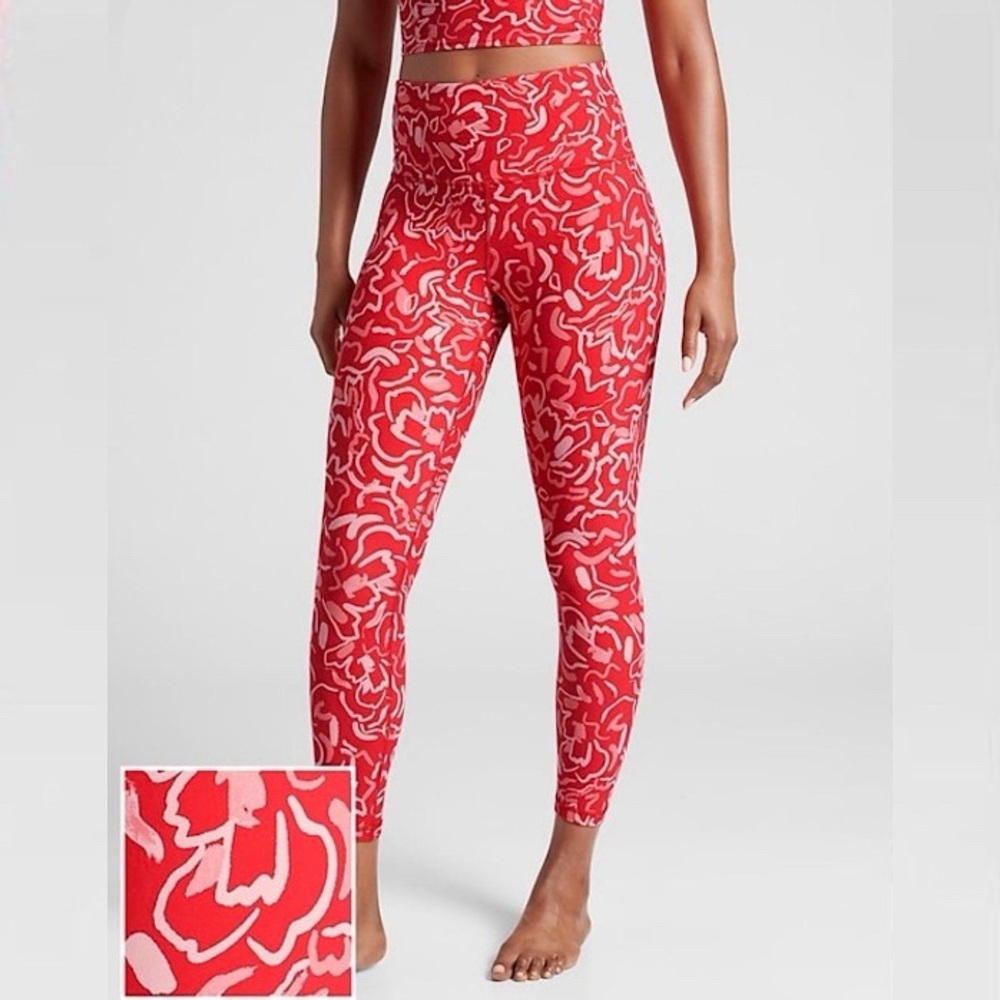 Athleta Elation Printed 7/8 Tight Abstract Floral Matado